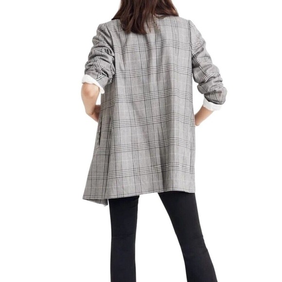 Madewell Caldwell Double-Breasted Blazer in Menswear Plaid Women Size XS Gray - Picture 8 of 16